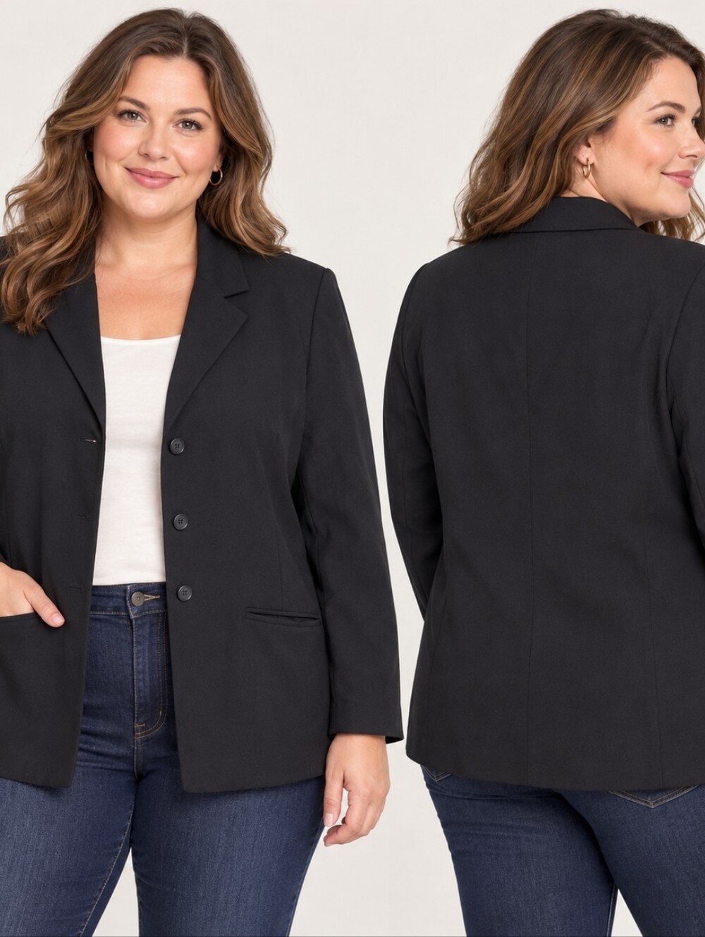 Elisabeth by Liz Claiborne Women’s Size 22W Black Blazer Plus Size Classic Minim